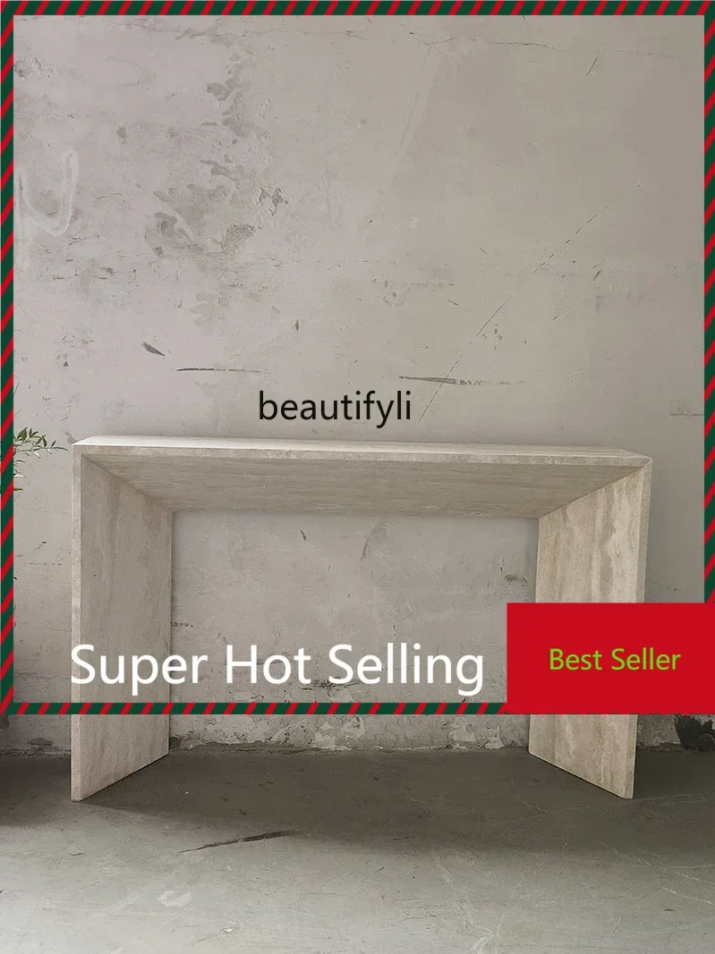 

Modern minimalist home natural marble entrance table aisle long narrow table hotel bed and breakfast corridor wall table