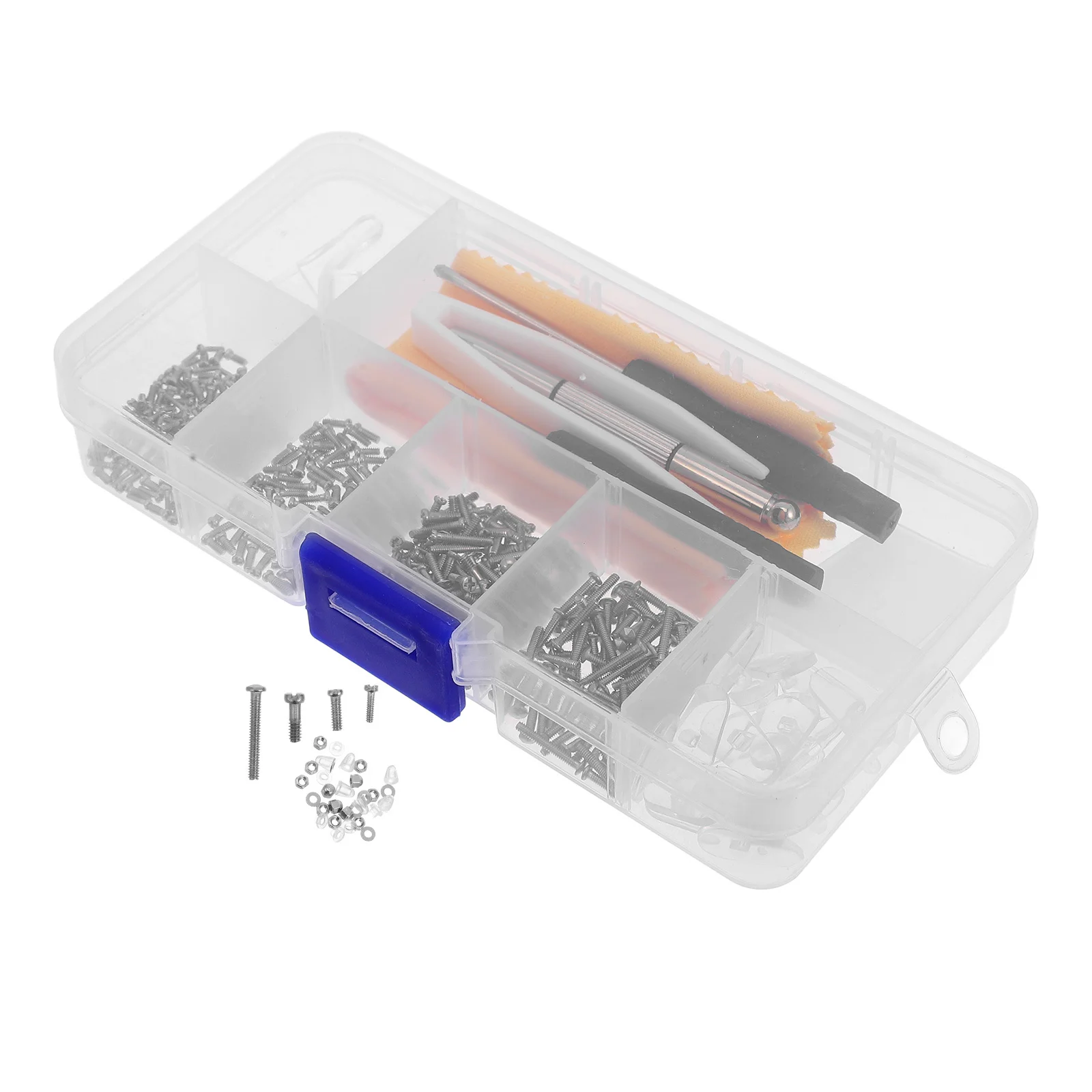 

Eyeglass Repair Kit Screws Metal Durable Clear Plastic Box Glasses Sunglasses Frame Repair Tool Kit Glasses Accessories Screws