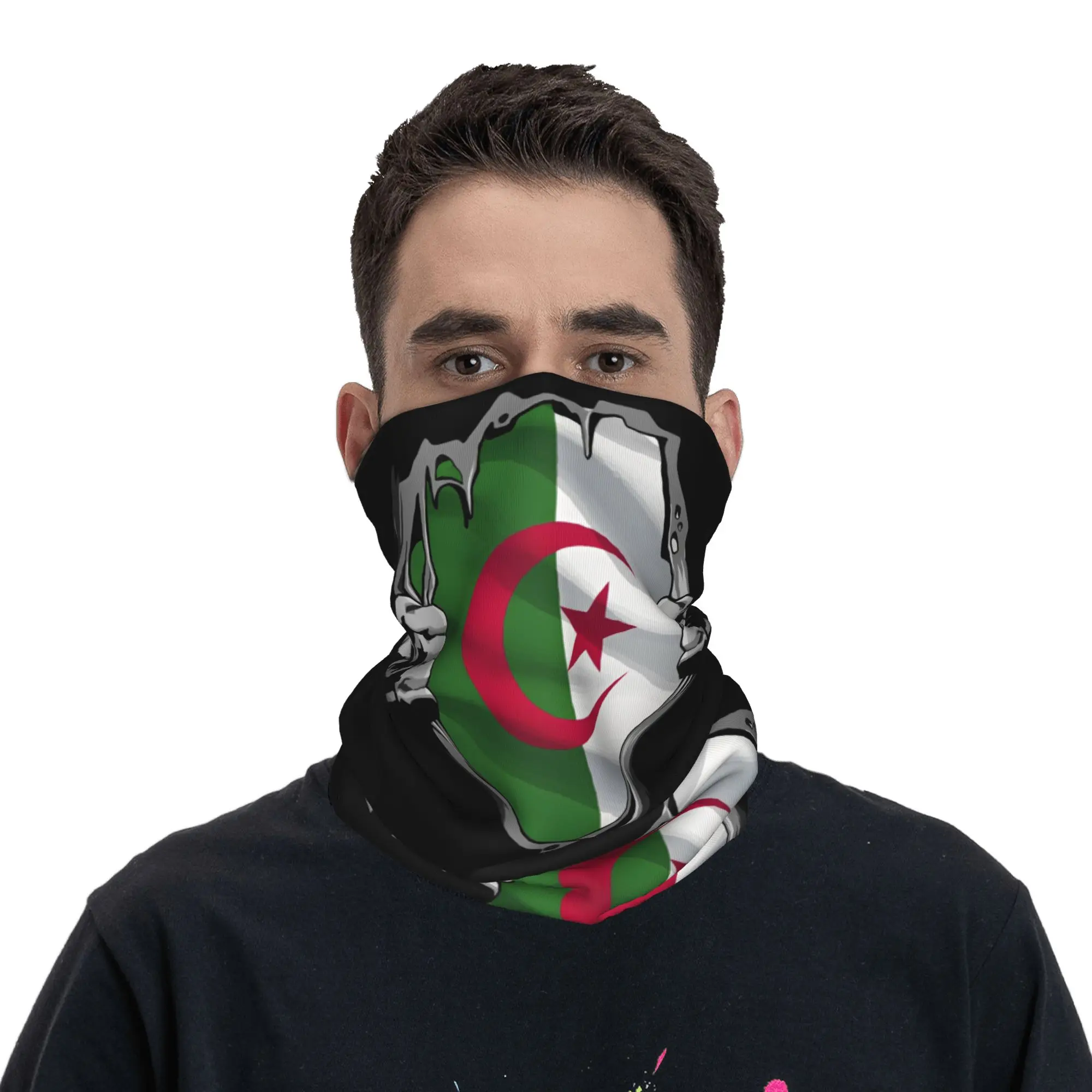 

Балаклава с флагом Алжира, тактическая маска для походов и кемпинга, забавная пылезащитная маска для велосипеда, мягкий теплый шарф-бандана