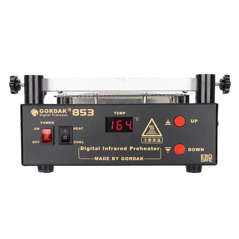 Gordak 853 ESD-Safe PCB Preheater Station - Precision BGA Rework Tool with LED Display for Phone Repair