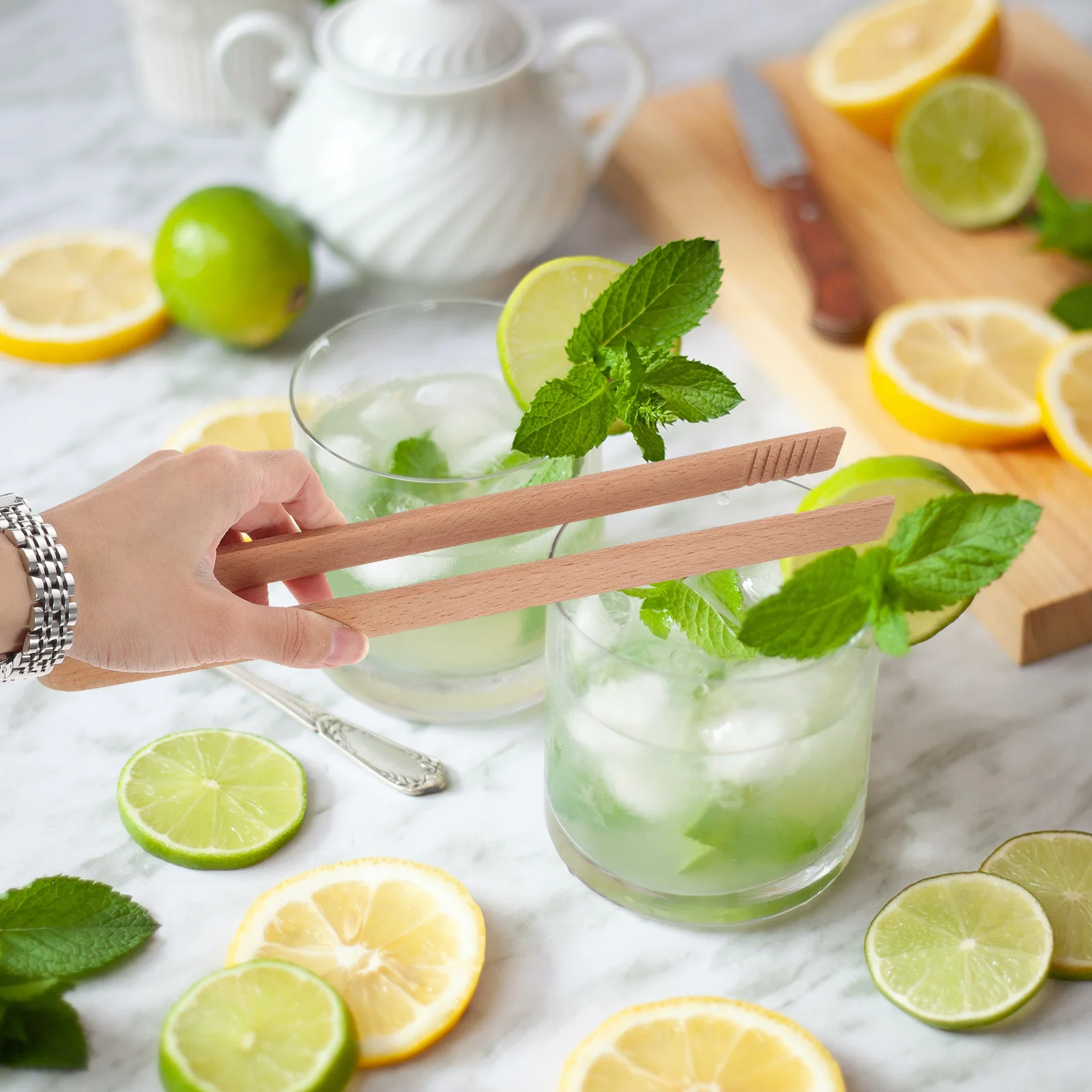 

Bamboo Food Clip Tongs Lightweight Creative Design Picking Flipping Steaks Grilled Fruits Vegetables Bbq Khaki