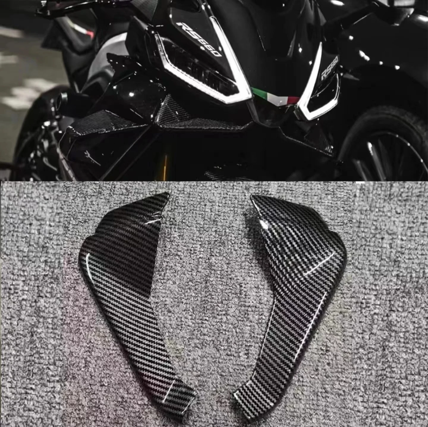 For RS660 Front Lip Wind Wing Cover For Aprilia RS 660 Cone Aerodynamics Fairing Winglets 2021-2024 Motorcycle Accessories