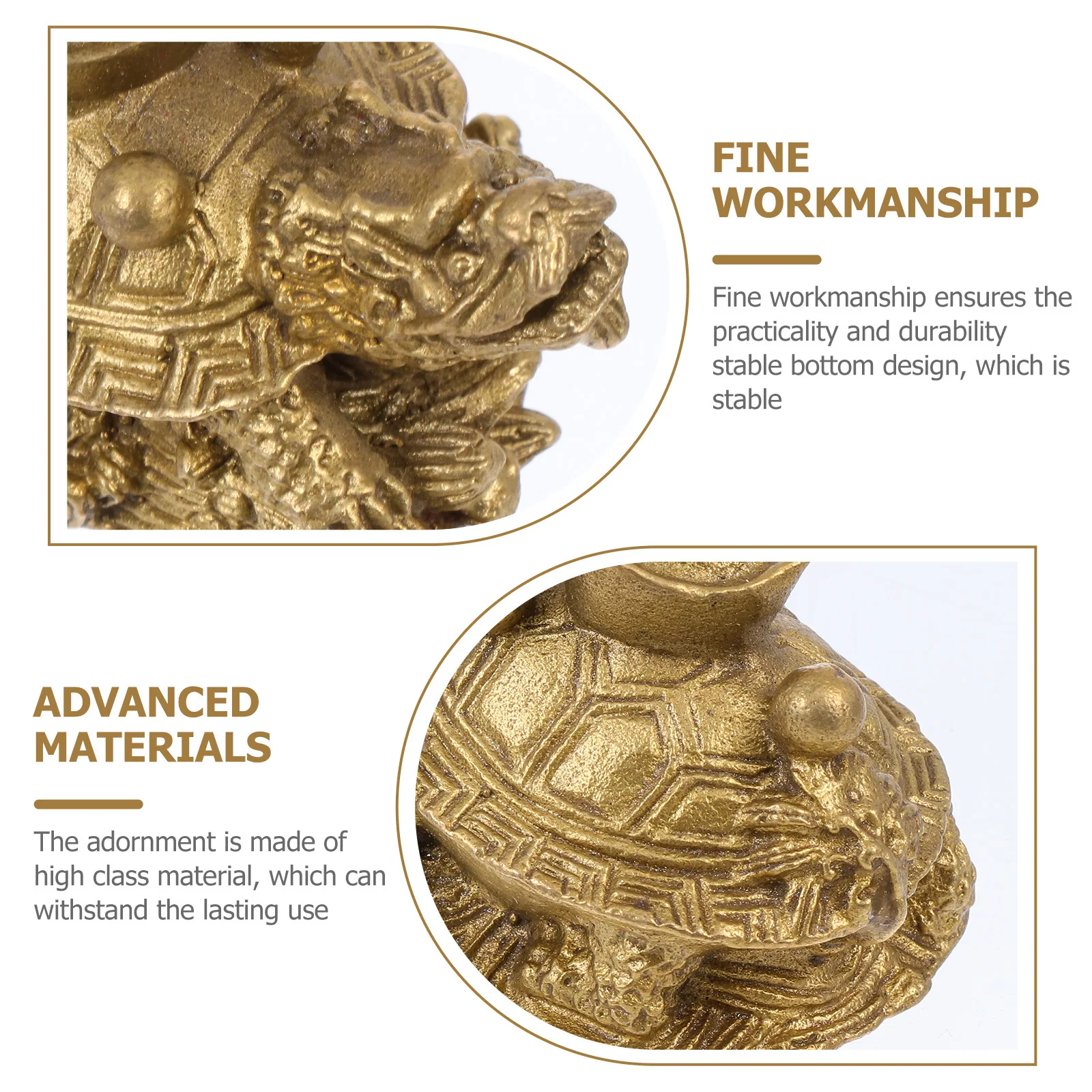 

1pc Copper Turtle Ornament Ingot Decor Handicraft Desktop Accessories For Office Home Decoration