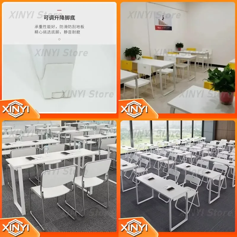 Training Table for Classroom Desk Set for Students Conference Study Table Double Desk Long Splicing Table with Seating School