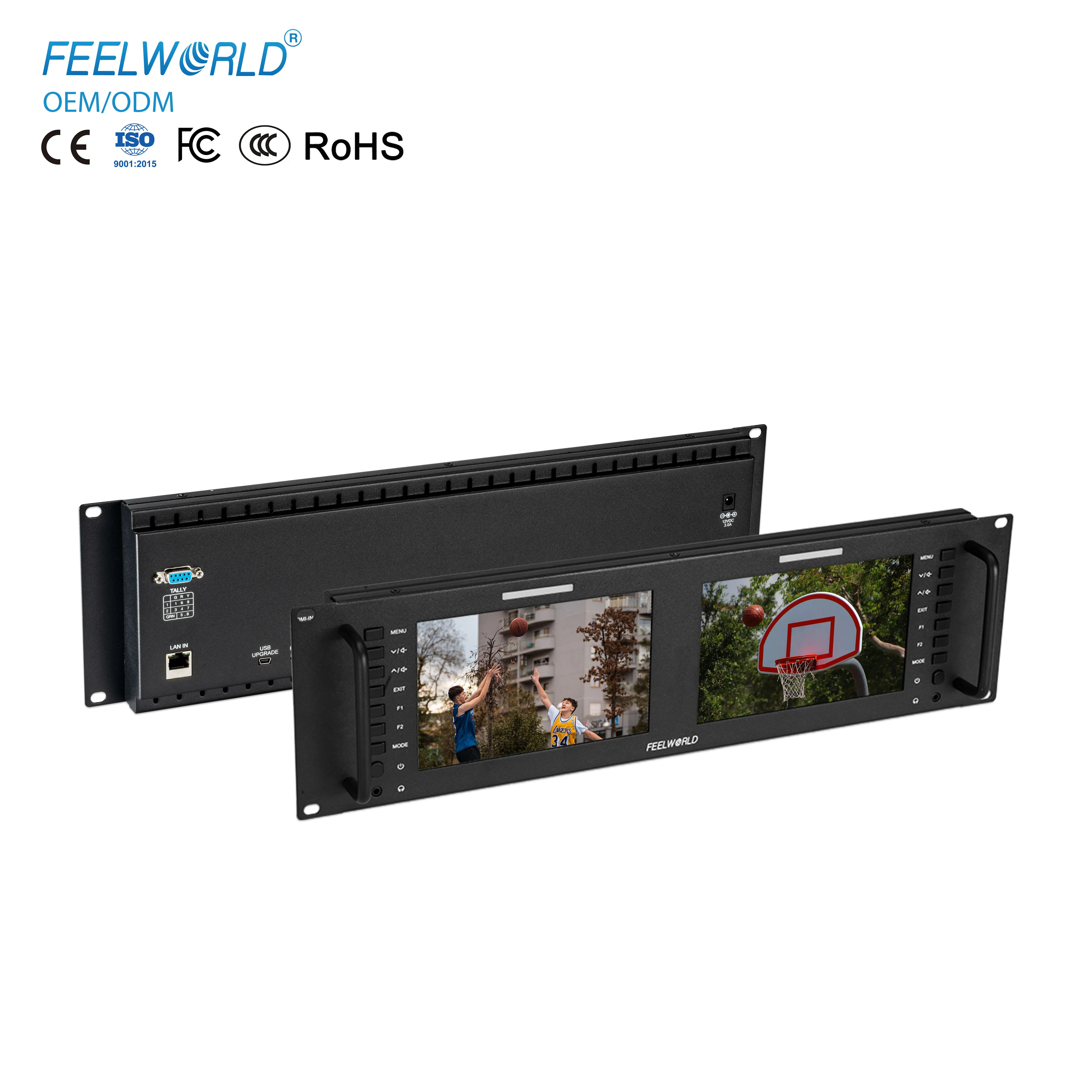 

X D71 PLUS-H 7-дюймовый 3RU 4K HDMI монитор для установки в стойку, 1920x1200 IPS, высокая яркость, промышленный видеодисплей, напрямую от производителя, с возможностью индивидуальной настройки