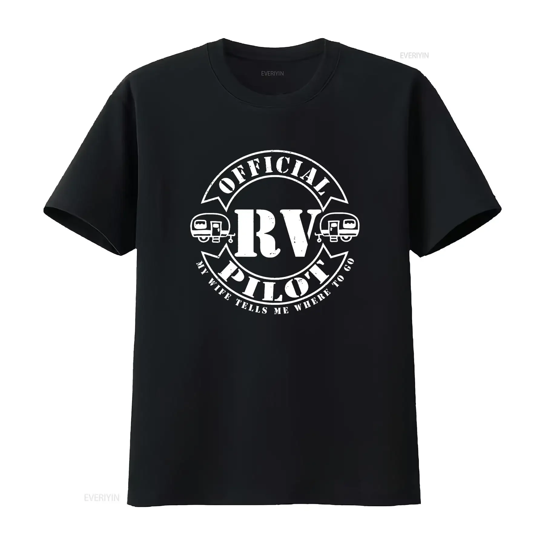 RV Pilot Travel Trailer Camping Retirement Wander T Shirt Black X Large vintage Washed Comfortable Casual Unisex