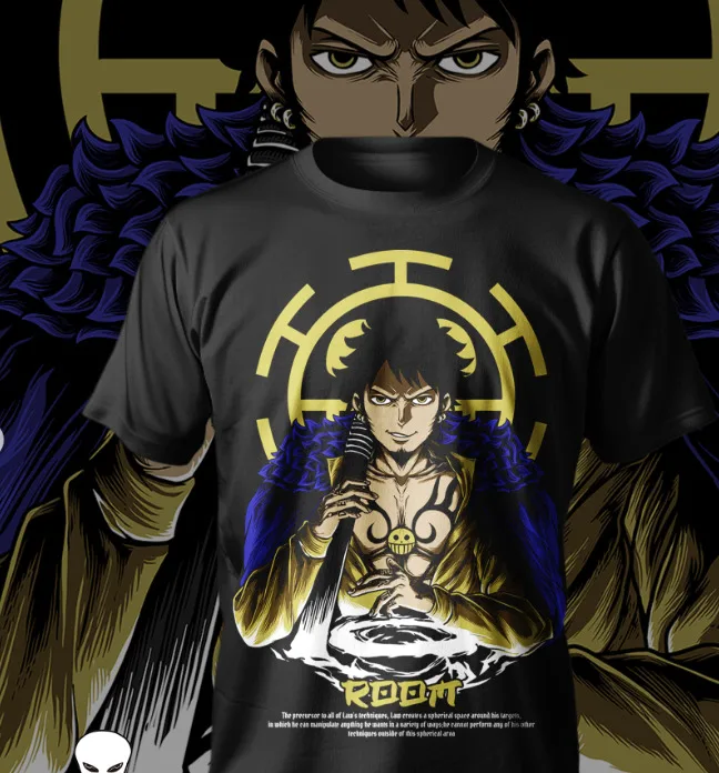 

T-shirt with a Van Piece print. Trafalgar Law. anime