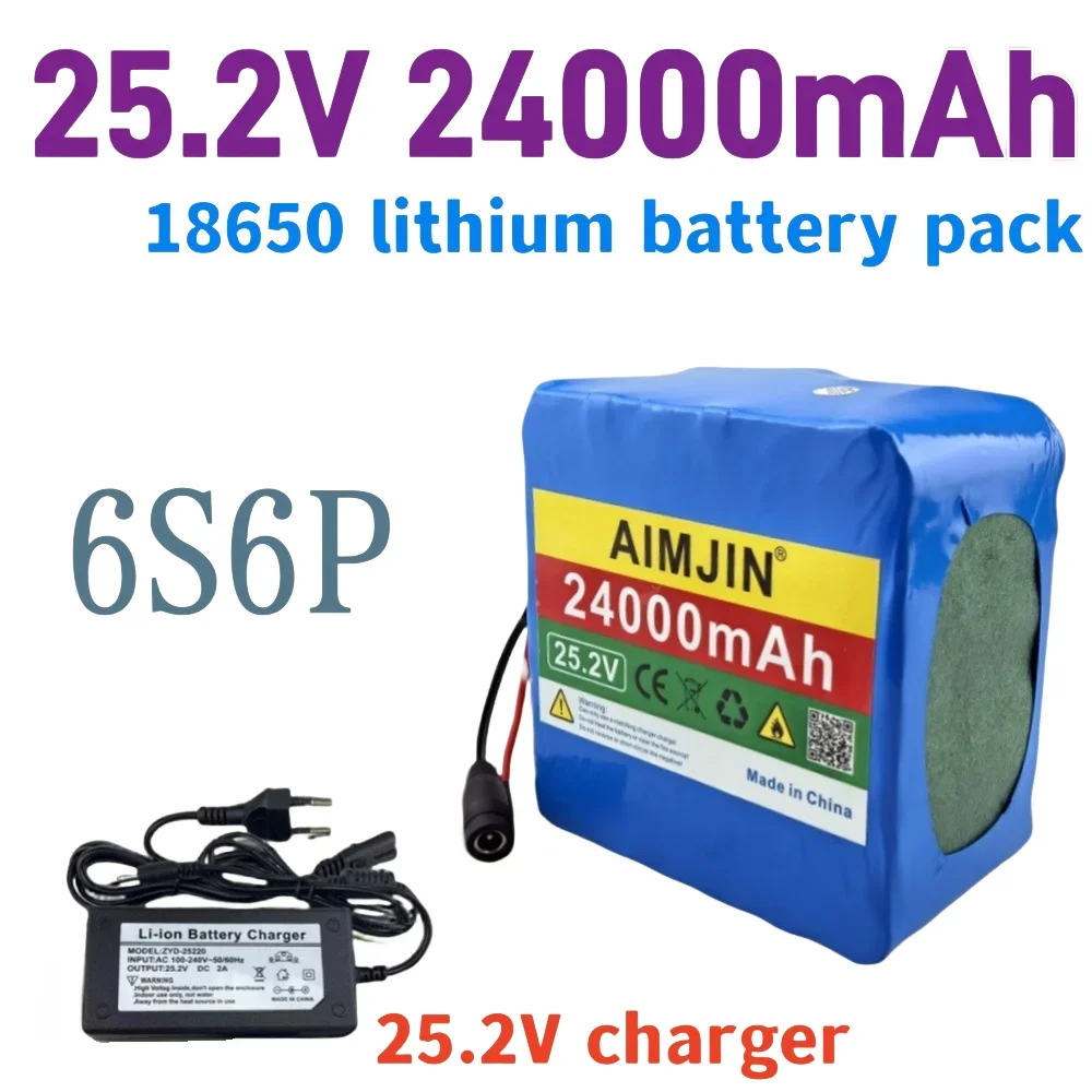 6S6P 25.2v 24000mah Lithium-ion Rechargeable Battery Pack Suitable for bicycles, scooters + 2A Charger