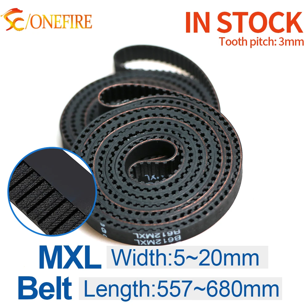 MXL Timing Belt length 557-680mm Small Pitch, High Tensile Strength,used in transmission systems for DIY or 3D printers, etc