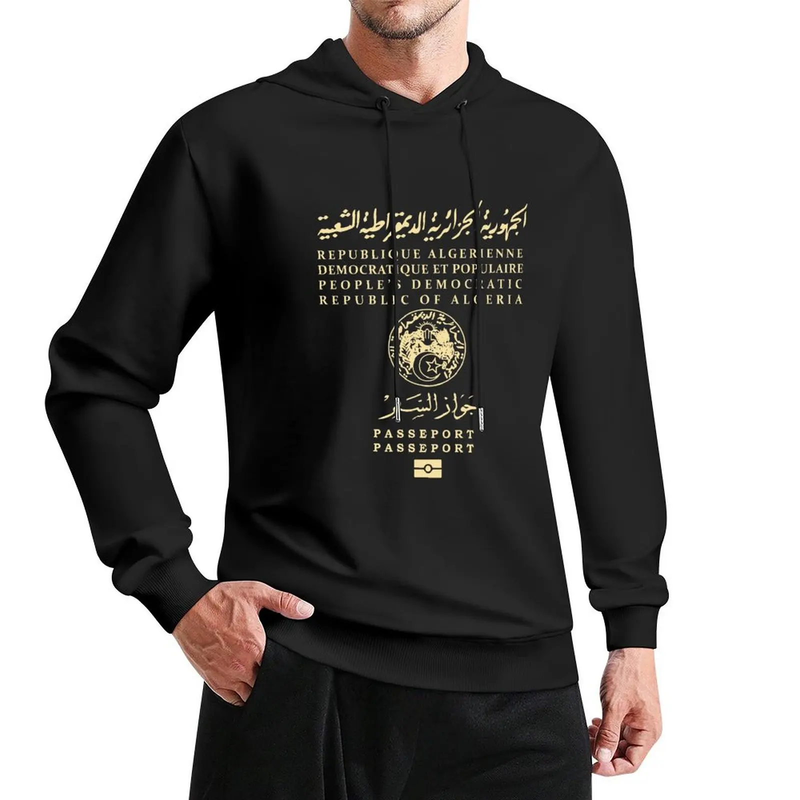 Algerian passport Pullover Hoodie men clothes men's sweat-shirt hoodies for men