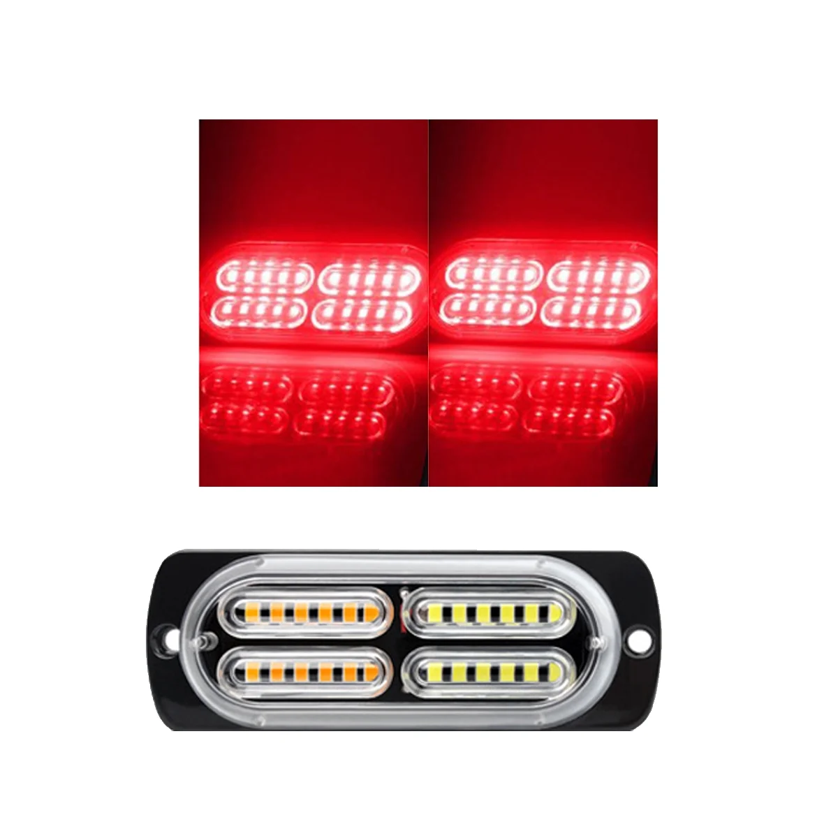 1 Tow 8 in Warning Lights Strobe Side Lights Grille Lights Red