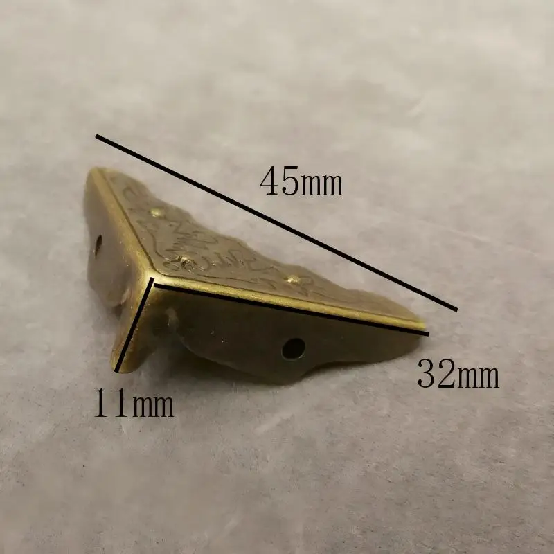 10 sztuk brązowy metalowa do książek narożne trójstronne albumy menu foldery Box zabezpieczenie narożników do wystroju 32x32x10mm CP1738