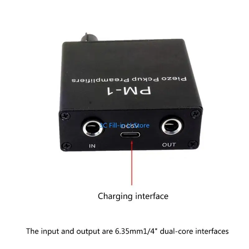 G8TA Compactly Piezo Pickup Preamplifier for String Instrument with Long Last Rechargeable Battery with Low Frequency Limit