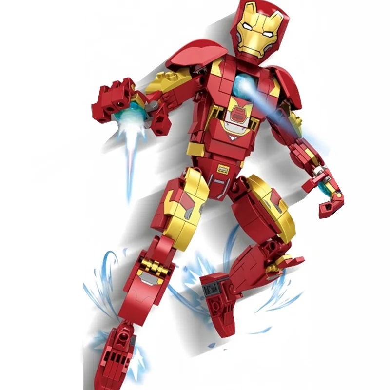 Miniso Marvel Ironman Avengers Toys Tony Figure Robot Model Building Block Bricks Toys Gift Boys Set