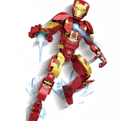 Miniso Marvel Ironman Avengers Toys Tony Figure Robot Model Building Block Bricks Toys Gift Boys Set