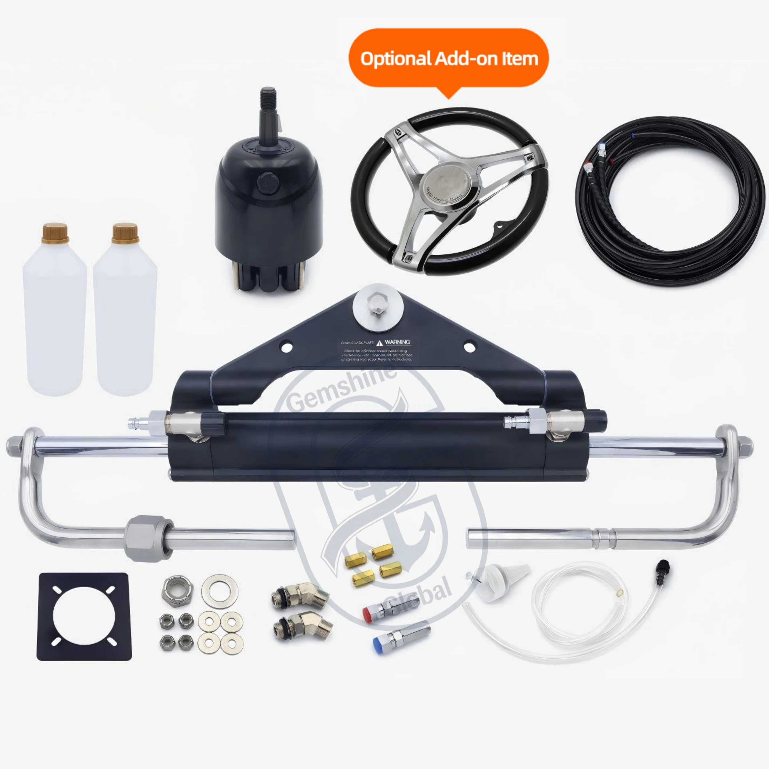 Compact 150HP Hydraulic Outboard Steering Kit Marine Steering System With Helm Pump For Boat Engines For Hydraulic Steering