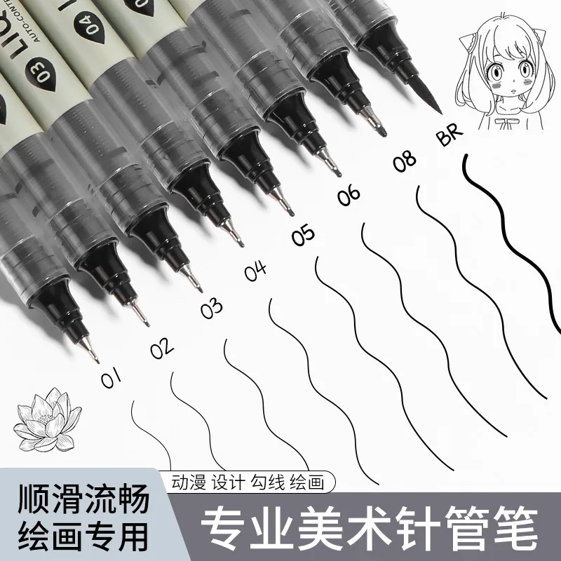 Professional 5/8pc Manga Art Marker Set Fine Line Sketch Pens for Drawing Illustration & Calligraphy Artist School Supplies Kit image 2