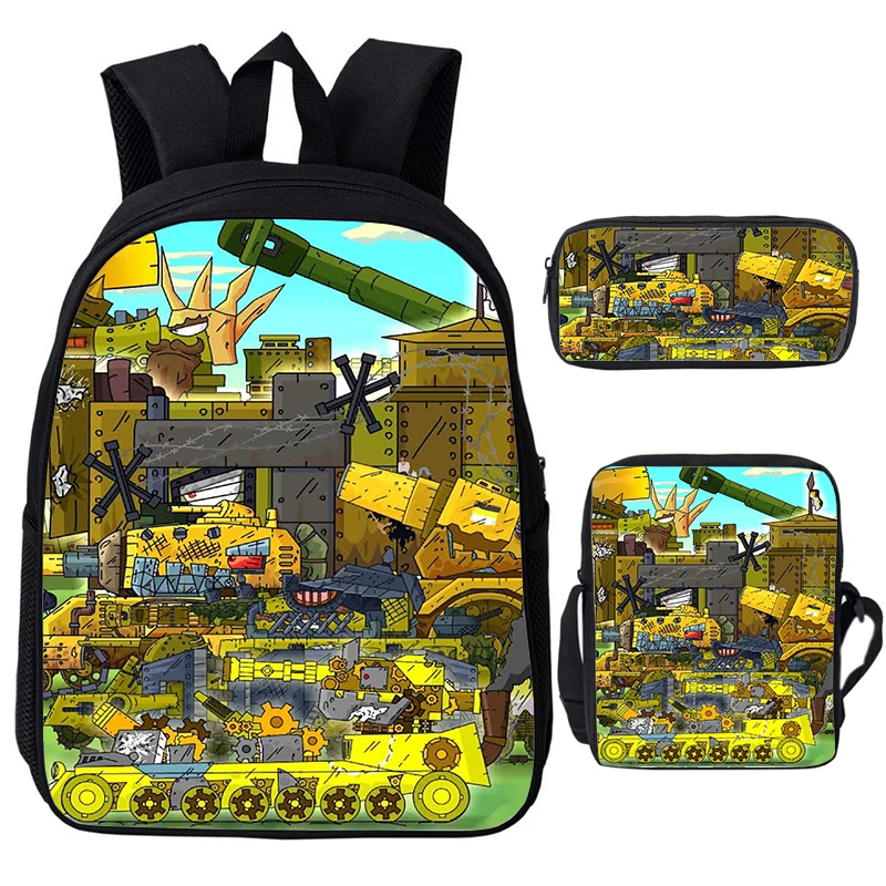 

3pcs Set World of Tanks Backpack Game Anime War Thunder School Bags Fight Tanks Print Backpacks for School Teenager Girls Boys