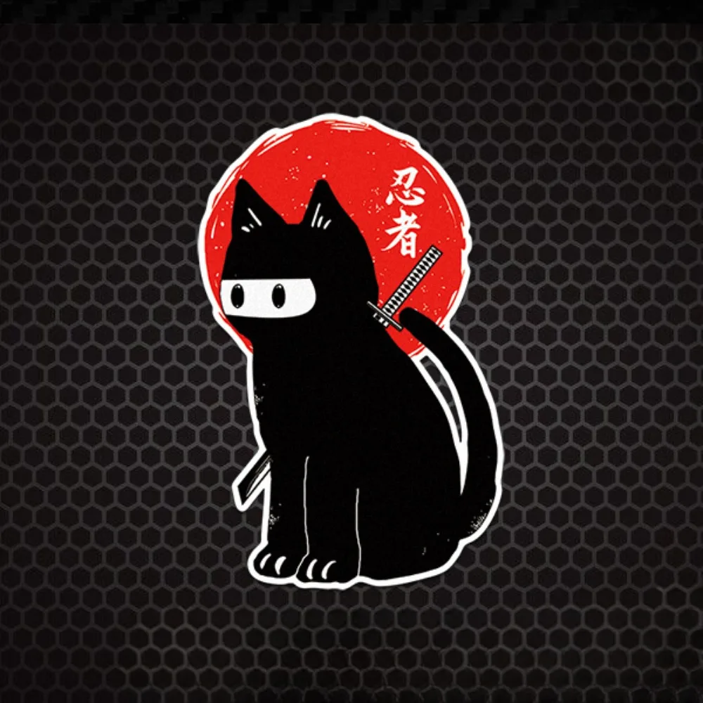 1PC Ninja Cat Sticker, Anime Style Vinyl Decal for Car Motorcycle Laptop,Waterproof Durable, Cool Gift for Japanese Culture