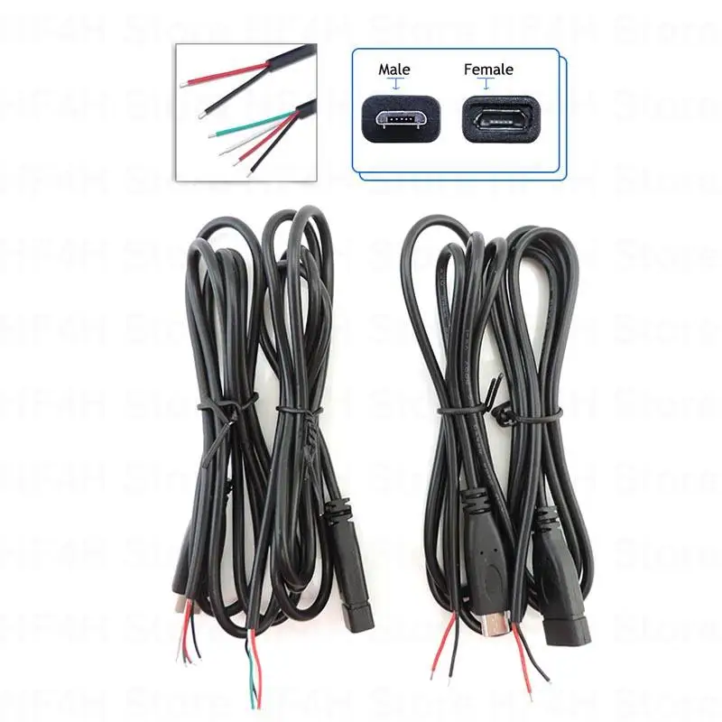 Type-C USB Female Jack 4 Pin 2 Pin Male Female Power Supply Data Line Charge Cable Extension Cord Connector