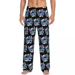 Custom Print Men Cartoon Stitch Pajama Pants Sleepwear Sleep Lounge Bottoms with Pockets