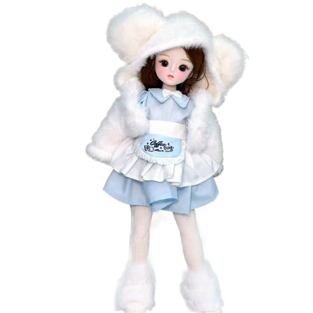 New Hinge Doll 1/6 30cm 3D Simulation Eyes with Movable Multi Joint DIY Dress Up Princess Set Clothes Toy