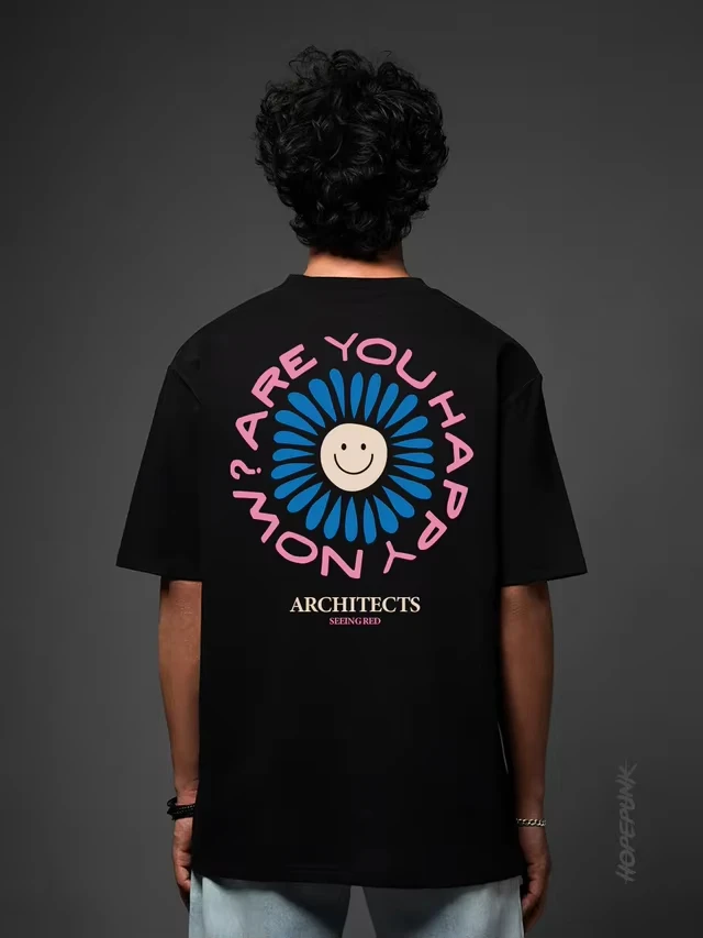 

Motorcycle Are you happy New product T-shirt men's retro O-neck cotton short-sleeved streetwear Harajuku men's clothing