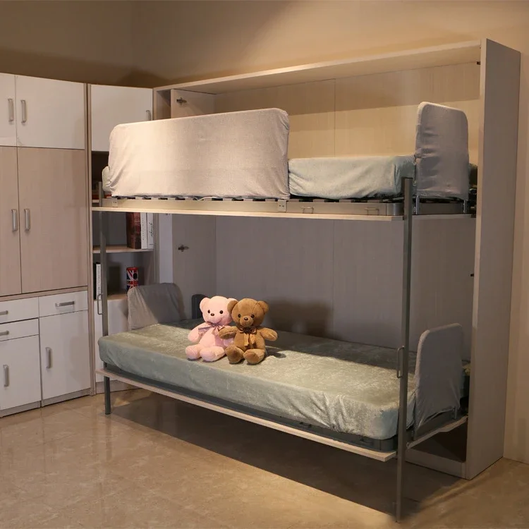 A Upper and Lower Bunk Beds Hidden Bunk Beds Folding Murphy Folding School Beds