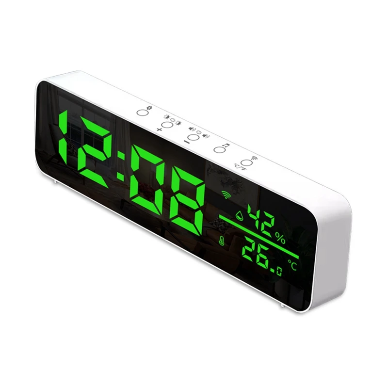 

Tuya Wifi Temperature And Humidity Alarm Clock Multi-Function LED Digital Clock For Living Room, Farmhouse, Office