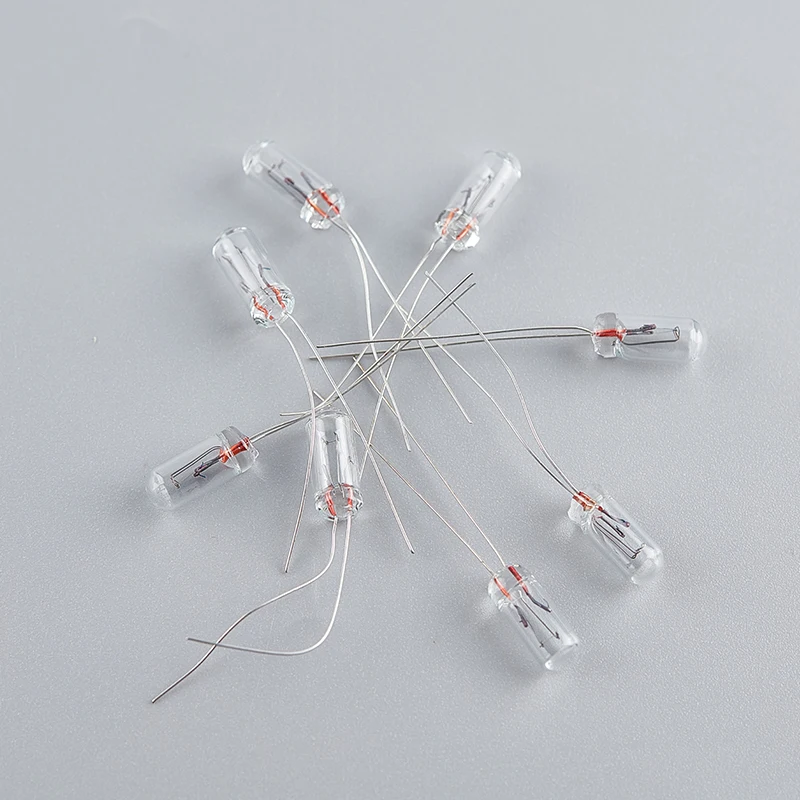 10 sztuk/zestaw Mini 0.07A 3/4/5mm 1.5V 3V 6V 9V 12V 24V żarówka Edison żarówka ryżowa akcesoria