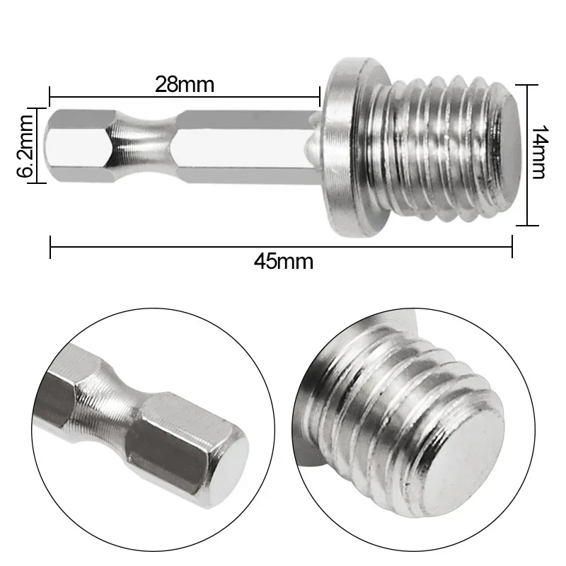 Aksesori gagang poles Gerinda elektrik, alat penghubung adaptor batang 1/4 bor Hex, benang sekrup pabrik elektrik