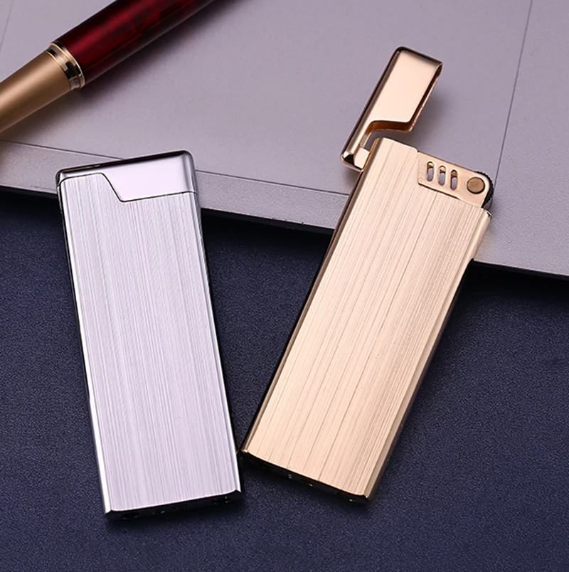 Original ZORRO Pure Copper Ultra-thin Inflatable Lighter Open Fire Butane Grinding Wheel Cigarette Lighter Accessories Gadgets