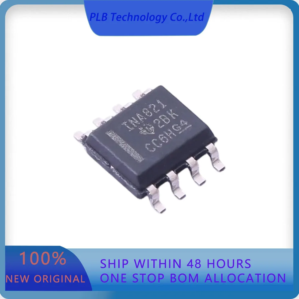 5PCS/LOT INA821IDR INA821  150pA 10uV 2V/us 1.0 SOIC-8 Instrumentation Amplifiers Original Stock