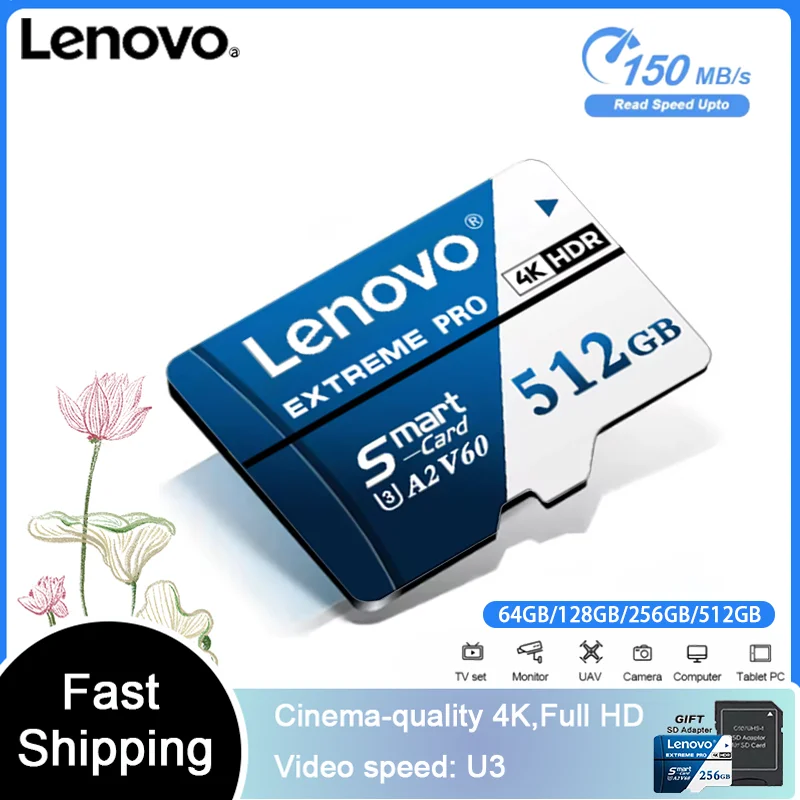 Lenovo HIGH ENDURANCE microSD Card 512GB 64GB 128GB 256GB Memory Card TF Card Full HD 4K For Home Security Cameras Dash Cams
