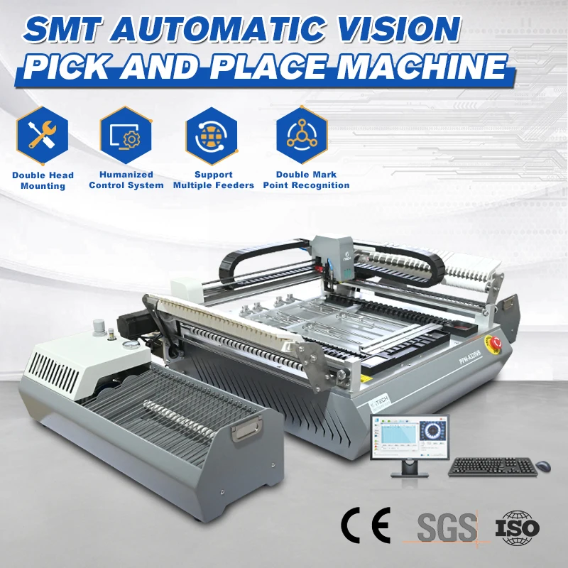 PPM-A320VB Desktop Pick And Place Machine Automatic Pcb Making Machine High Precise Smd Assembly Machine For Smt Pcb Production