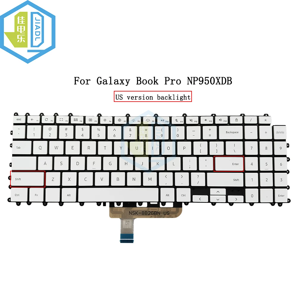 New US UK English SP backlight laptop keyboard For Samsung Galaxy Book Pro NP950 950XDB ‎NP950XDB KB1US KC5US Teclado Parts