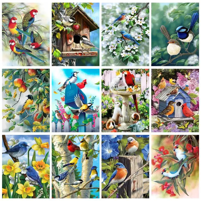 

CHENISTORY Full Square Drill 5D Diamond Painting DIY Embroidery Diamond Birds On Trees Rhinestone Mosaic Kits Gift Home Decorati