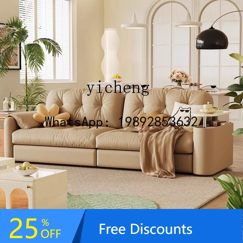AB  cream wind high box storage side  small apartment living room straight row sofa