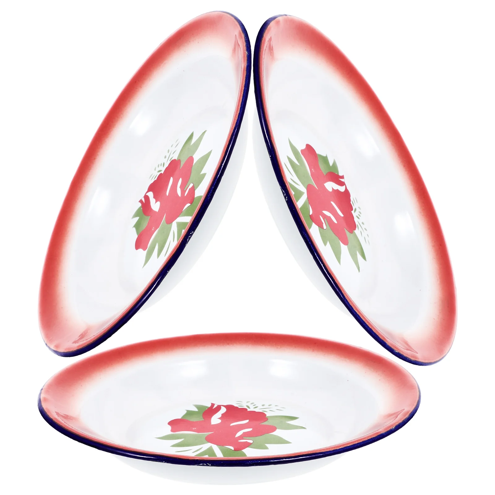 

3pcs Vintage Food Serving Trays Dessert Fruit Snack Plates Kitchen Tableware For Home Salad Plate Café Use