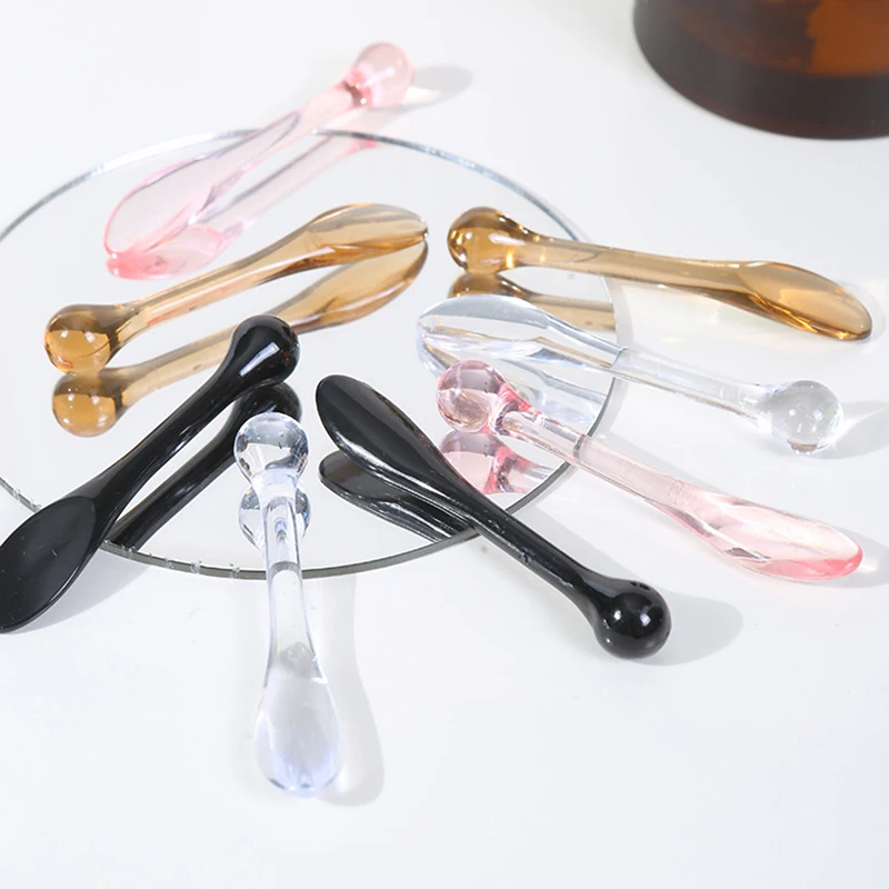 5/10 pçs aplicador de creme para os olhos colher rolo transparente massagem vara espátulas cosméticas rugas máscara facial cuidados com a pele acrílico