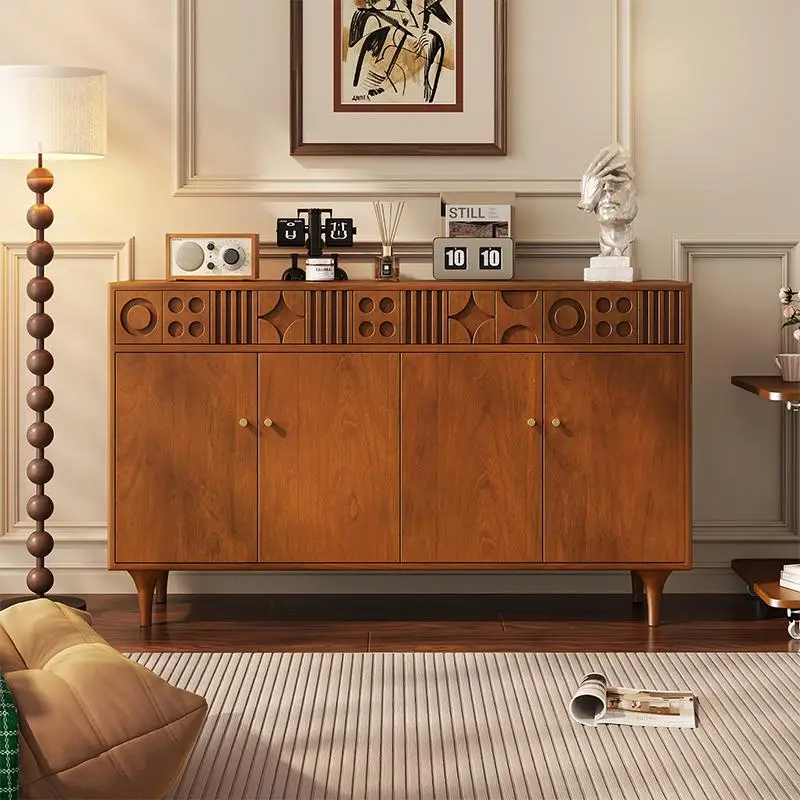 

Mid-Century Modern French-Style Entryway Shoe Cabinet Solid Wood Sideboard Storage - Living Room Decorative Display Cabinet FYSC