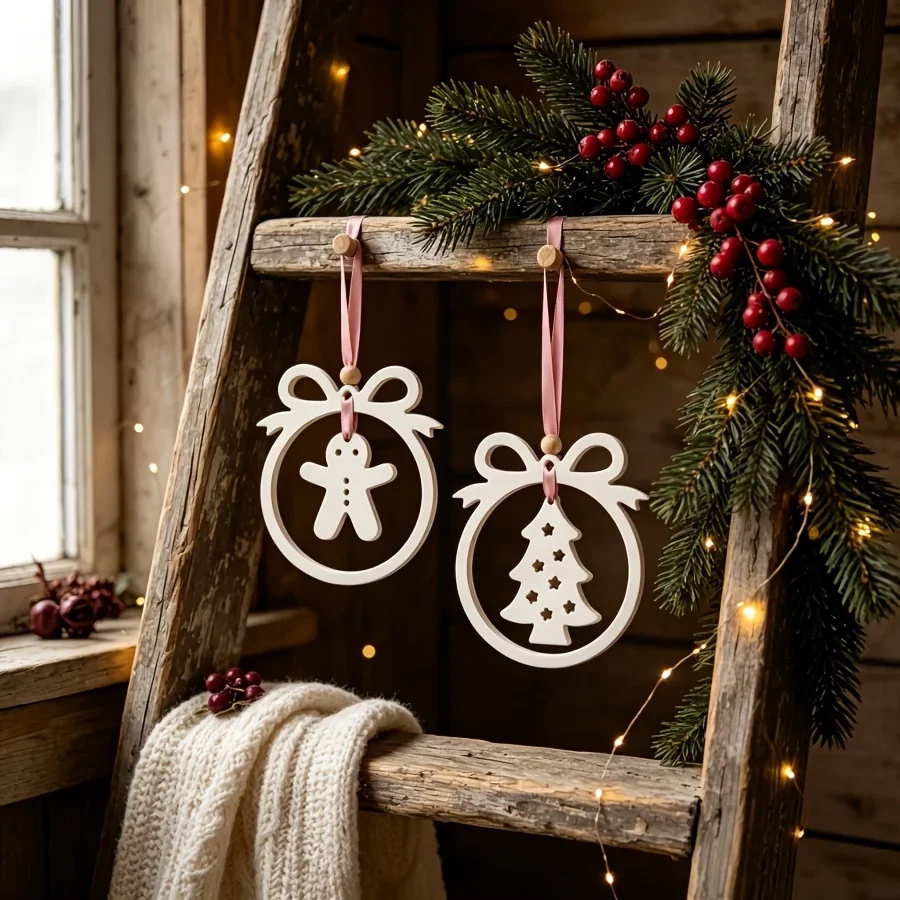 3pcs Clay Mold Set for Christmas Ornaments Silicone Molds Featuring Openwork Snowflake and Christmas Tree Designs;   Home Decor.
