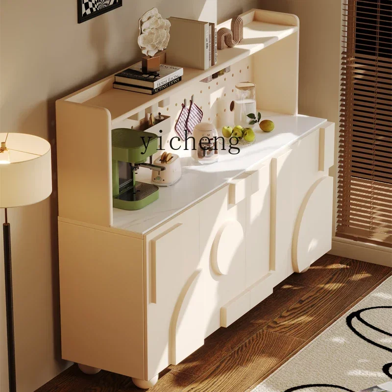 i10.10-- Solid Wood Small Apartment Sideboard Wall-Mounted Integrated Storage Cabinet