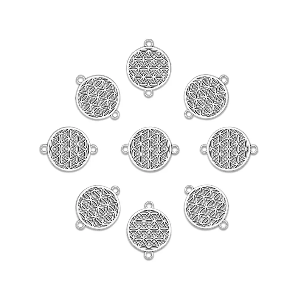 20 pz/lotto -- 26x20mm Life Of Flower Connector Charms piante pendenti per forniture fai da te accessori per gioielli