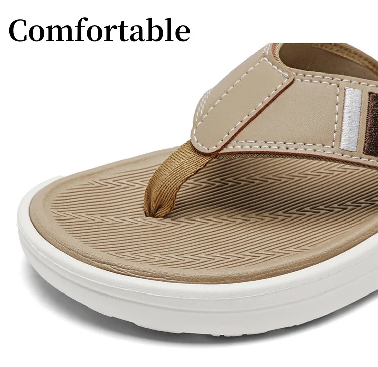 Men's Flip Flops Men Slippers Slippers Sense Non-slip Thick Bottom Height Increase Outer Wear Beach Lightweight
