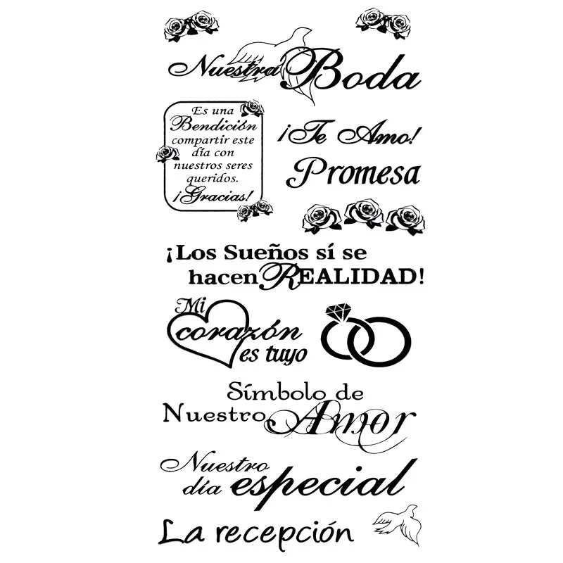 Clear Stamps Me Corazon Art Fonts Scrapbooking Material DIY Photo Cards Account Rubber Stamper Transparent Stamp Sellos