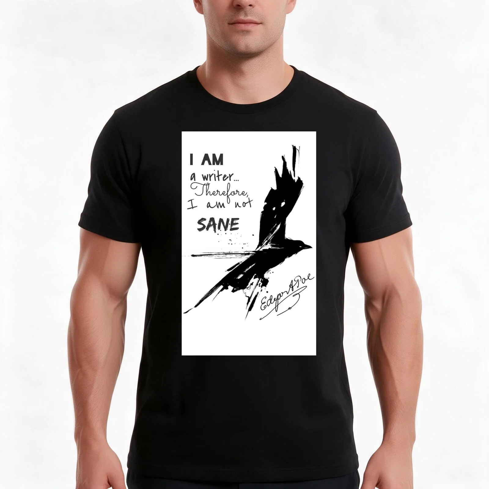 Edgar Allan Poe: I Am A Writer T-Shirt Summer Casual Cotton Tee Oversized Streetwear Tops Vintage Graphic Print 100% Cotton
