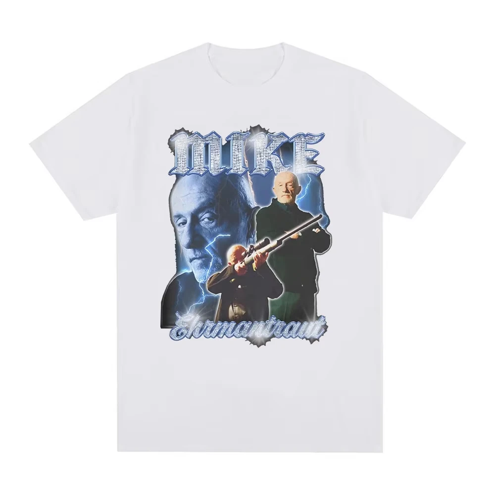 Mike Ehrmantraut Breaking Bad T Shirt Better Call Saul Graphic Print T-shirts Men's Vintage Cotton Short Sleeve Crew Neck Tee