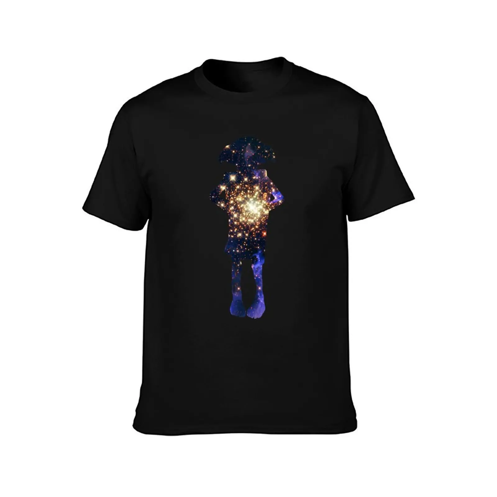 Space Dobby T-Shirt, Summer Casual Cotton Tee, Oversized Streetwear Tops, Vintage Graphic Print, Loose Fit Short Sleeve