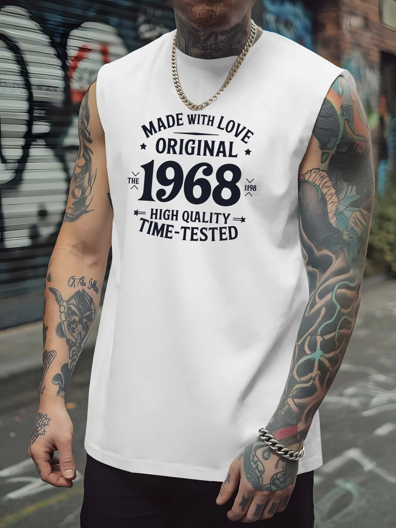 Men's loose sports vest, summer breathable and quick-drying basketball fitness sleeveless T-shirt, printed vest